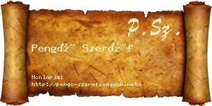Pengő Szeráf névjegykártya